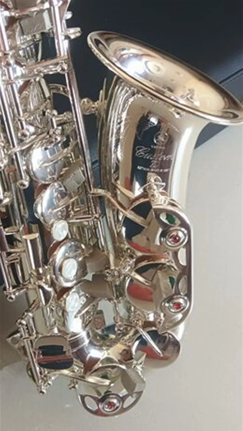 Japan varumärke Bästa kvalitet Silverna Alto Saxophone Yas-82Z Alto Sax E-Flat Music Instrument med munstycke Professionella Aeccessaries Leather Boxs