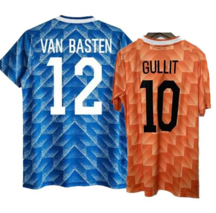 1988 레트로 네덜란드 축구 유니폼 van Basten Gullit Koeman 빈티지 네덜란드 셔츠 클래식 키트