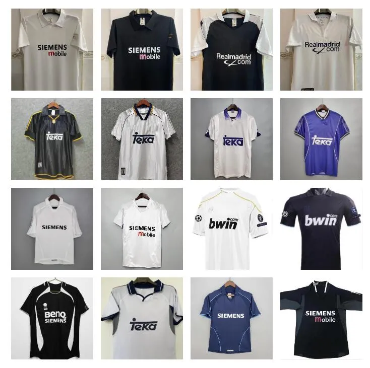 2001 2002 2003 2004 2005 2006 Retro Real Madrids Soccer Jersey 94 96 97 98 99 Koszulki piłkarskie Sergio Ramos Ronaldo Zidane 05 06 Raul Robinho 06 07 08 09 10 Vintage