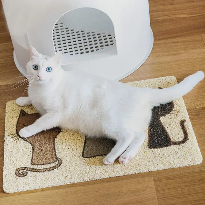 Mats PVC Pet Dog Cat Litter Mat Dish Feeding Bowl Placemat Antiskid Waterproof Soft Sleeping Pad Easy To Clean Pet Litter Cat Mat