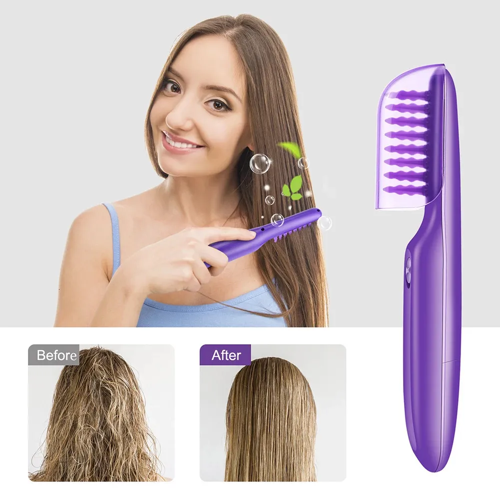 Saç Fırçaları Elektrik bozucu fırça portatif tarak otomatik çözme curl için karışık masaj 230509