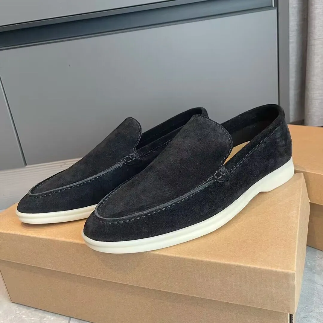 Sneaker Scarpe casual da uomo Mocassini LP flat low top suede Oxford in pelle di mucca Mocassini summer walk comfort mocassino slip on mocassino suola in gomma flats con box EU35-46