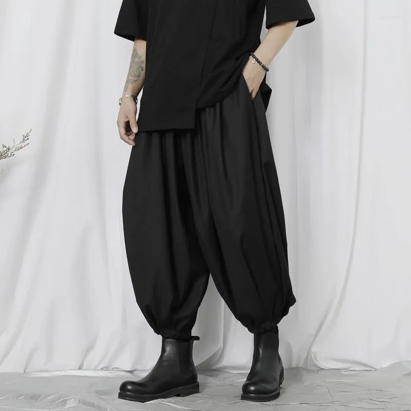 Pantaloni da uomo Pantaloni alla zuava da uomo Primavera e autunno Stile Stage Casual Super sciolto Tridimensionale Grandi dimensioni Nove minuti