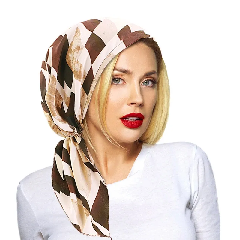 Yeni pamuk baskısı önceden bağlı şapka kadınlar Müslüman hicap türban başı eşarp sargısı kanser kemotu Hint Beanie Çiçek Kafa Şartı Bandanas