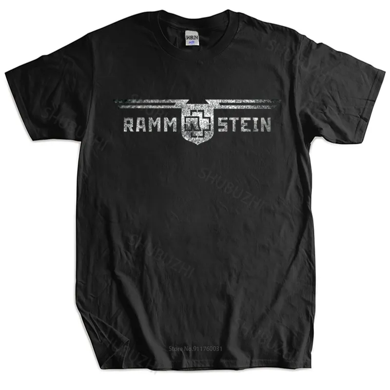 Men's T-Shirts Men Cotton T Shirt Summer Tops RAMSTEIN Germany Metal Band T-Shirt Bigger Size Homme Black T-shirt drop 230509