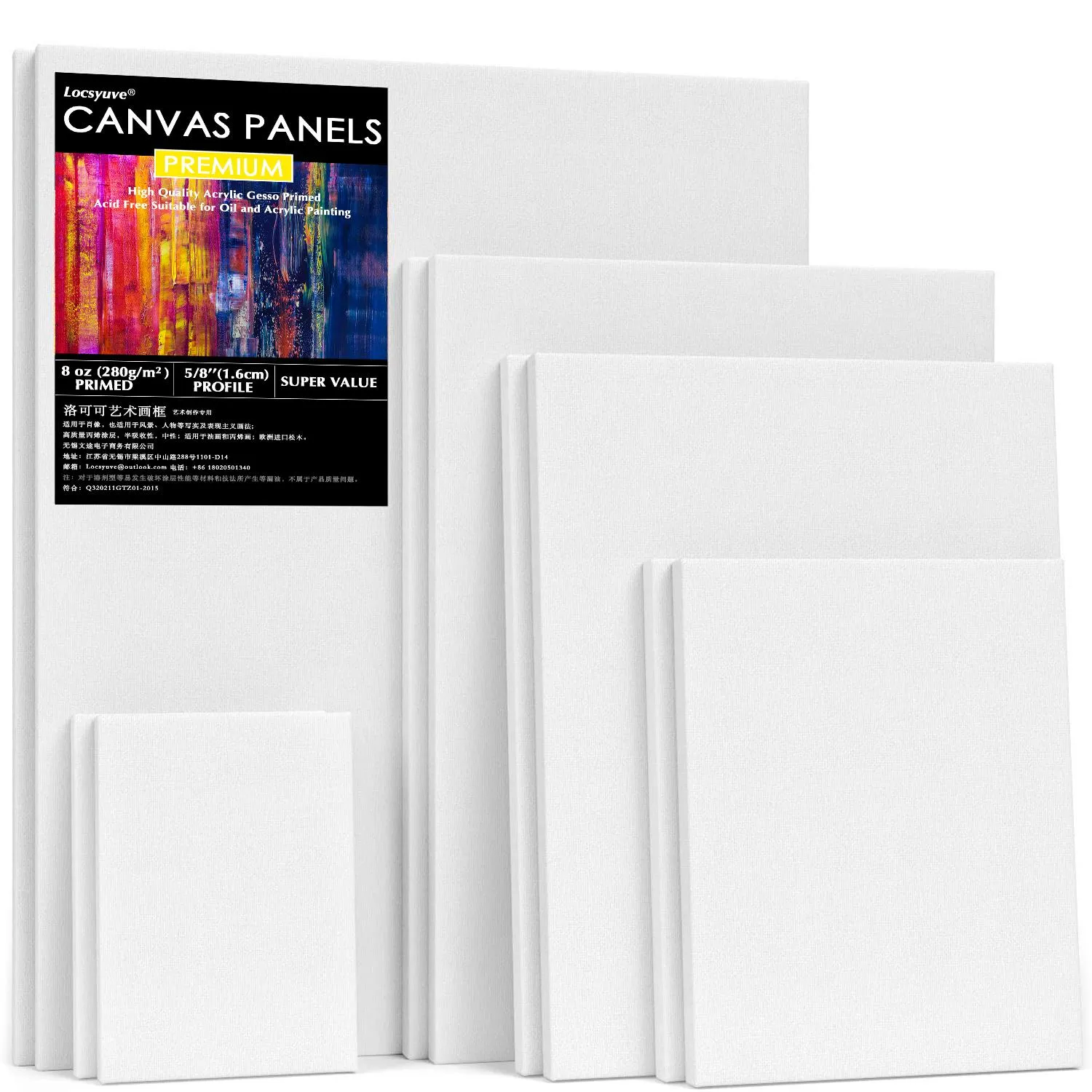 Supplies Paint Canvases for Painting Stretched Canvas pack of 4 100% Cotton Primed Art Supplies for Acrylic Pouring and Oil Painting