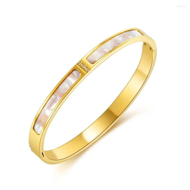 Bangle Bracelets Stainless Steel Bracelet Korean Fashion Luxury Titanium Concealed Buckle Inlaid Artificial Gem Any-matche