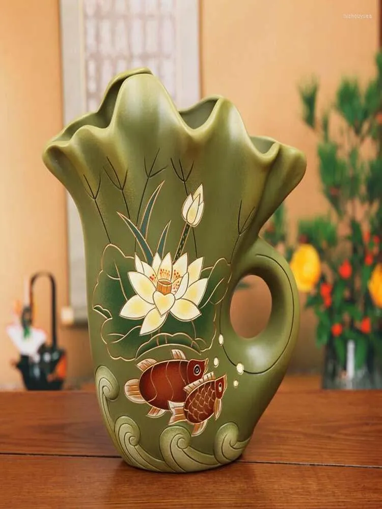 Vasi Arredamento per la casa creativo Knick Knack Tappo a bocca grande Vaso asciutto Arte in stile cinese Armadietto del vino Decorazione del soggiorno
