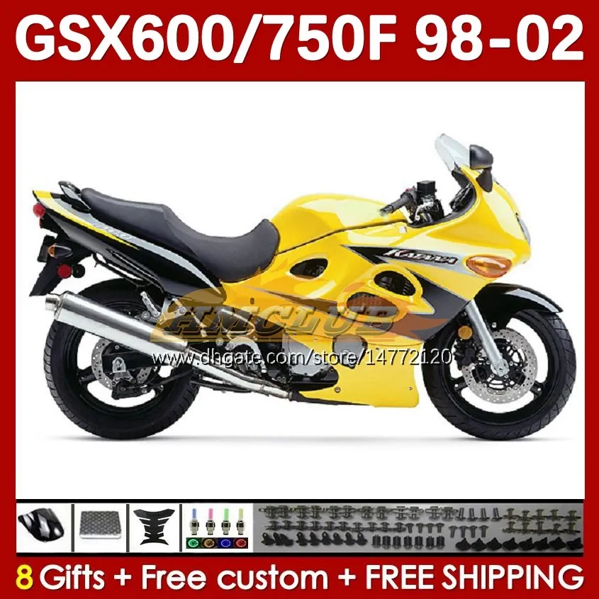 Тело для Suzuki GSXF750 GSXF600 Katana GSXF 600 750 CC 600CC 750CC 1998 1999 2000 2001 2002 169NO.100 GSX750F GSXF-600 GSXF-750 GSX600F 98 99 00 01 02 FARING YULL SCOPE