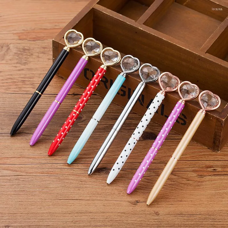 Pcs/Lot stylo à bille en métal amour stylos à bille cadeau stylos à bille fournitures scolaires Boligrafos papeterie coréenne
