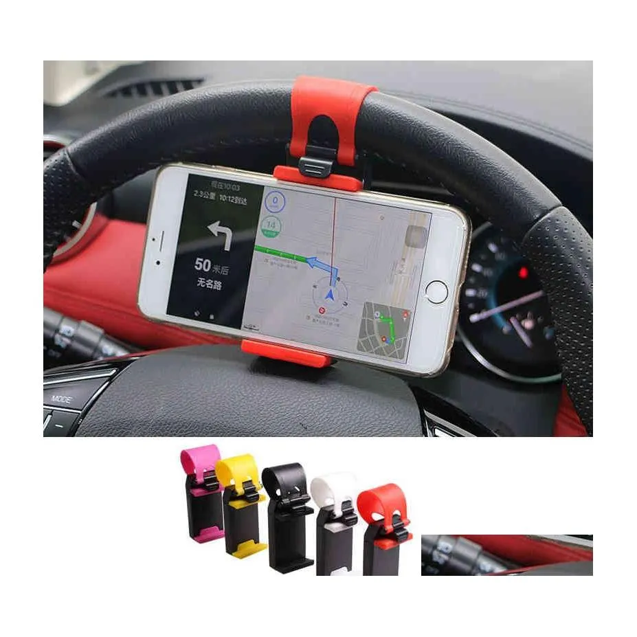 Car Holder Steering Wheel Mobile Phone Mount Buckle Socket For Mi8 Se 6X Mi6 Mi A1 Mix 2S Gps Stands Drop Delivery Mobiles Motorcycl Dhfkf