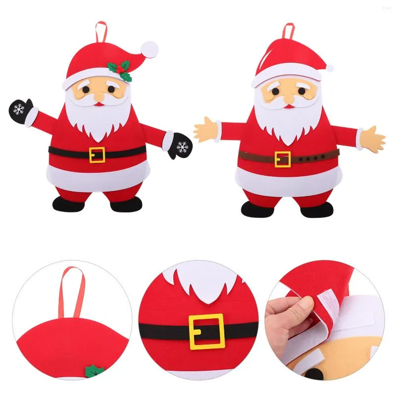 Weihnachtsschmuck Filz Santa Diy Hängende Dekoration Wand Schneemann Baum Claus Anhänger Coloredcraftslayout Ornamente Materialien Szene Bälle