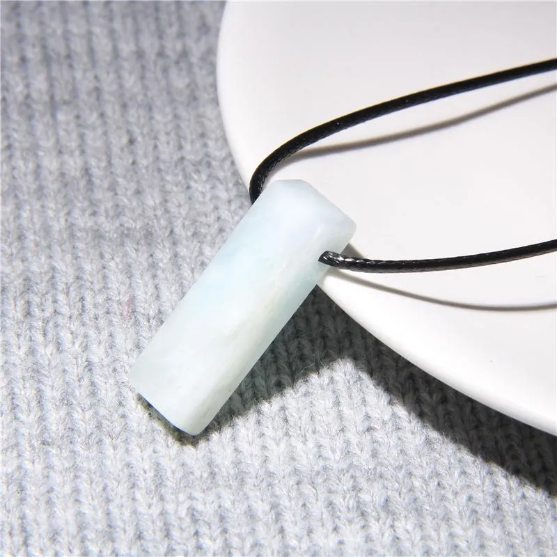 Anhänger Halsketten Natur Aquamarine Quarz Scheibe Punkt Perle Halskette Frau Schmuck Edelstein Kragen Mode Einfach Stil Paar Liebe GeschenkP