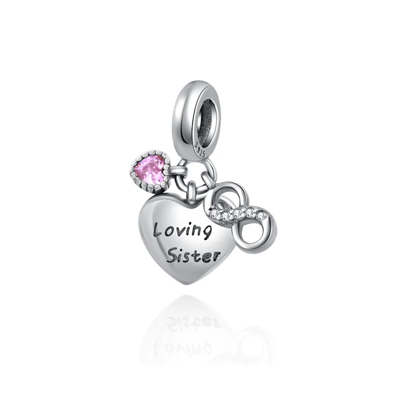 925 silver Fit Pandora Original charms DIY Pendant women Bracelets beads New Silver Love Mom Pendant