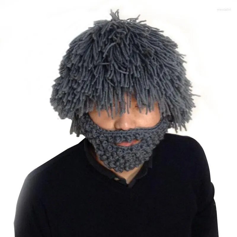 Baskenmützen Perücke Bart Hüte Hobo Mad Scientist Rasta Caveman Handarbeit Stricken Warme Wintermützen Männer Frauen Geschenk Lustige Party Maske Mützen