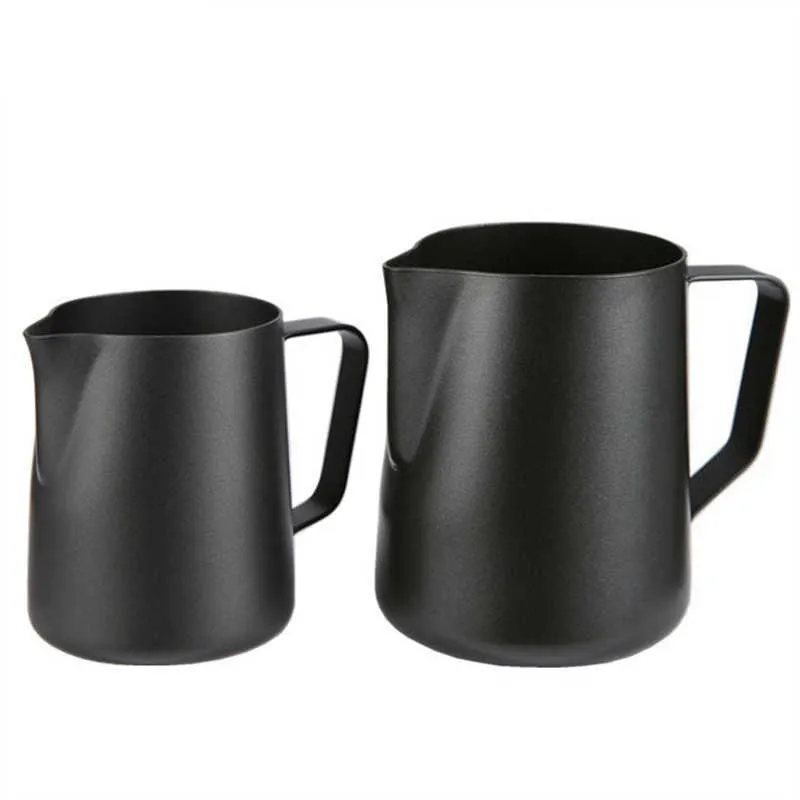 Süt Jugs Köpüklü Sürahi Espresso Kahve Sürahi Barista Craft Coffee Latte Latte Süt Paslanmaz Çelik Jug350ml Renkli Kupa Jug350ml P230509