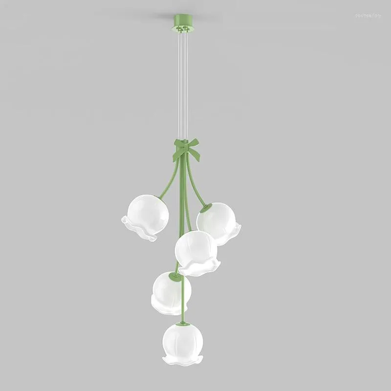 Lampade a sospensione Light Luxury Creative Flower Bar Lampada da tavolo Designer minimalista Ristorante romantico Lampadario Lily Of The Rings