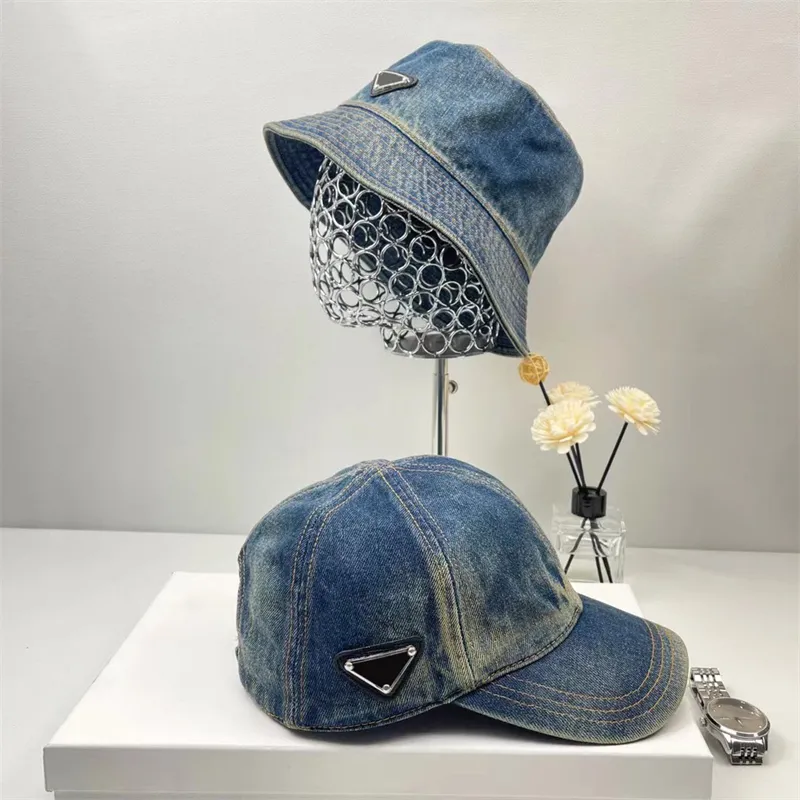 Fashion Hat Designer Denim Bucket Hat Casquette Baseball Cap For Men Womens High Quality Sunhat Street Trendy Hats