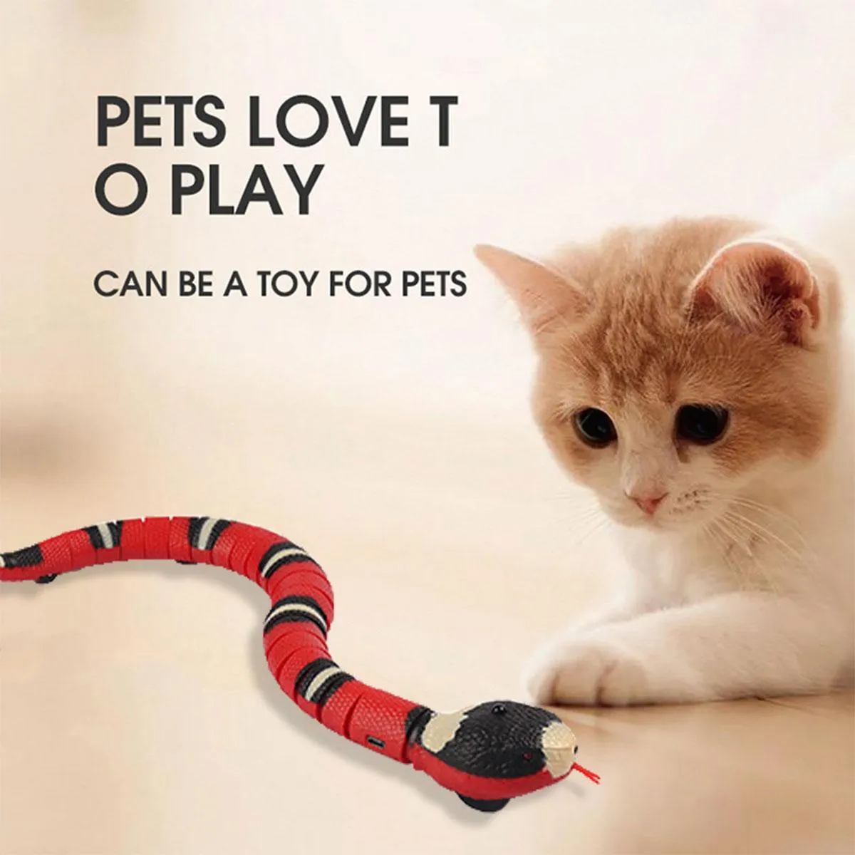 Jouets capteur intelligent chat jouet interactif réaliste 3D Cobra serpent chat jouet automatique électronique chaton jouet interactif
