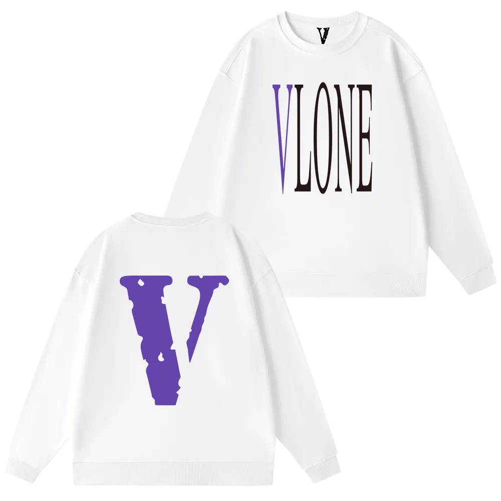 vlone High Street Мужские футболки Мужские синие эскизы Big V Printing Tees Женские хип-хоп топы Размер S-3XL синяя толстовка с капюшоном уличная одежда мужчина дизайнер дизайнер мужская толстовка с капюшоном желтый фиолетовый