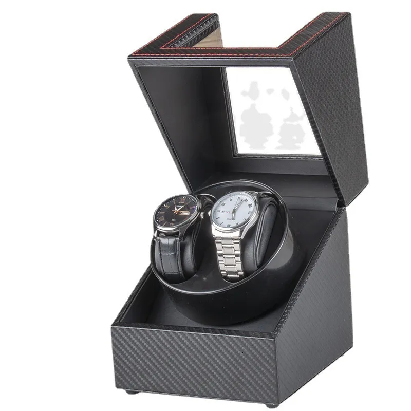 Watch Winders 2 Watch Winders For Automatic Watches Usb Power Used Globally Mute Mabuchi Motor Mechanical Watch Rotate Stand Box Carbon Fiber 230509