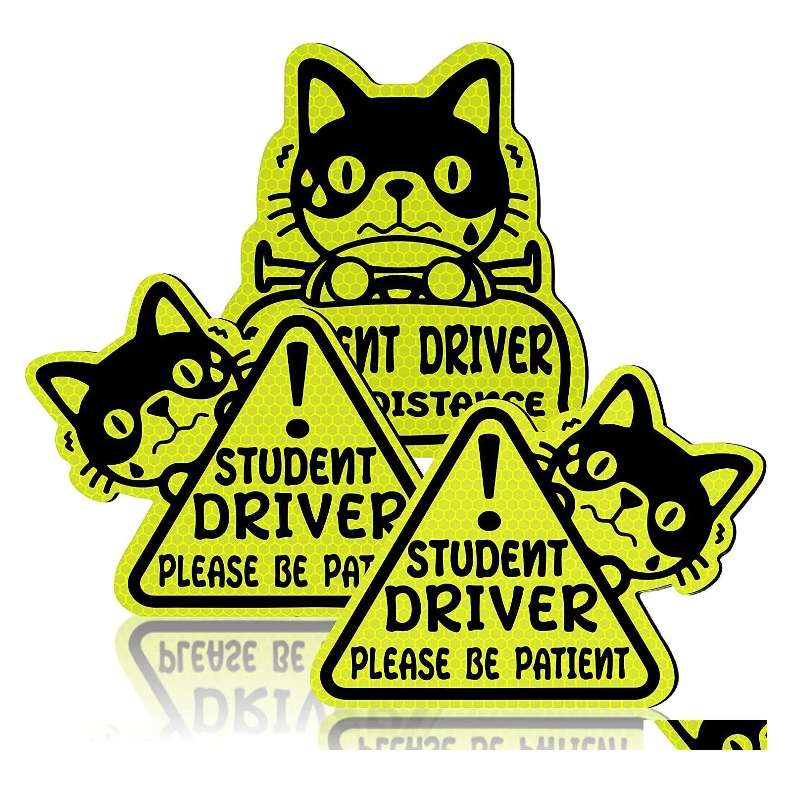 Car Stickers Reflective Student Driver Magnet For Sticker Please Be Patient Sign Keep Distance Decal Motive Magnets Safety Vehicle D Dhdcl