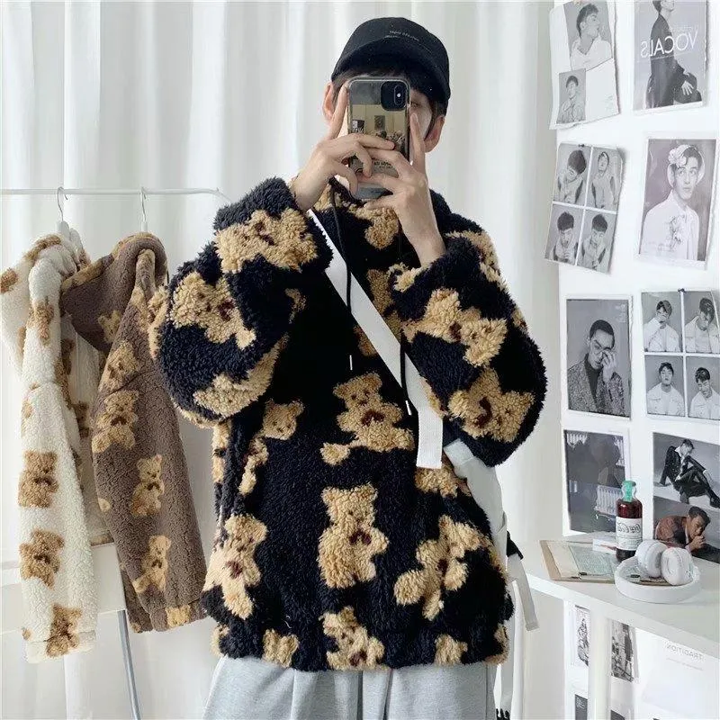 Felpe Con Cappuccio Da Uomo Maglione Di Lana Di Agnello Donna