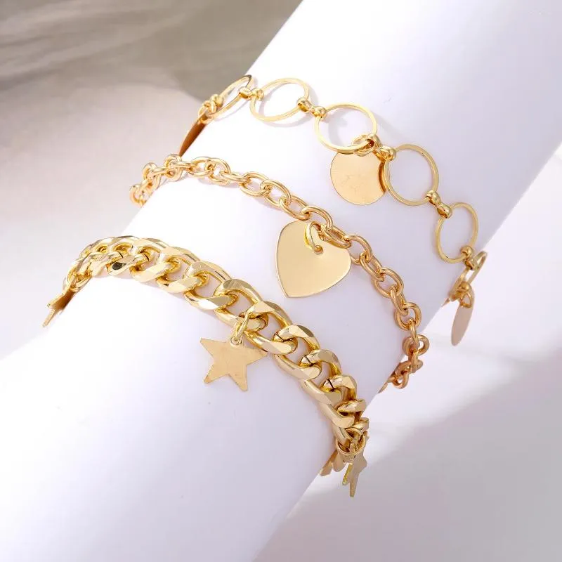 Länkarmband Vienkim Fashion Bohemian Summer Armband For Women Love Pendant Chains Girls Barefoot On Ben Chain Jewelry Gift 2023
