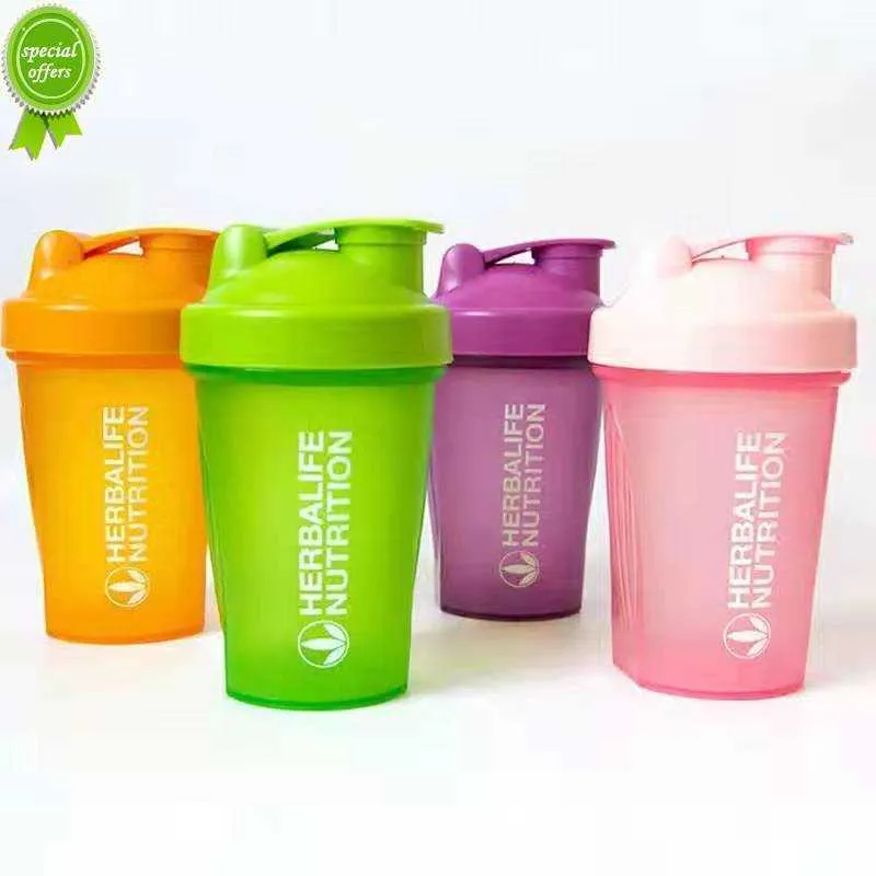 400 ml Fitness Sports Bouteille D'eau De Mode Simple Shaker Tasse Protéine Poudre Nutrition Milk Shake Mélange Tasse Avec Échelle Tasse D'eau