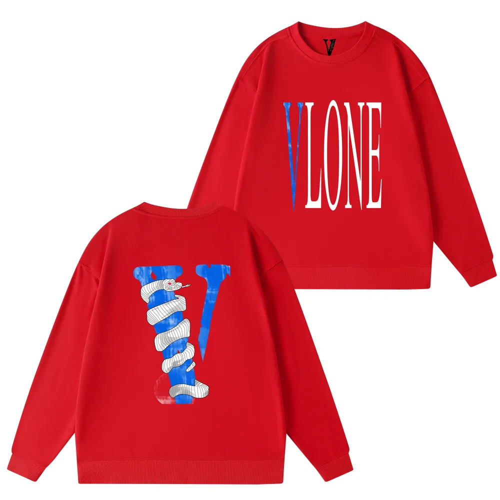 Vlone red hoodie hotsell