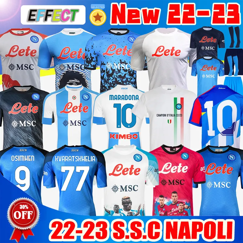 2022 2023 Napoli Voetbalshirts Maglia Napels 22/23 Thuis Derde KVARATSKHELIA Retro 1978 MARADONA DI LORENZO H. LOZANO INSIGNE OSIMHEN MERTENS SSC Voetbalshirts voor kinderen