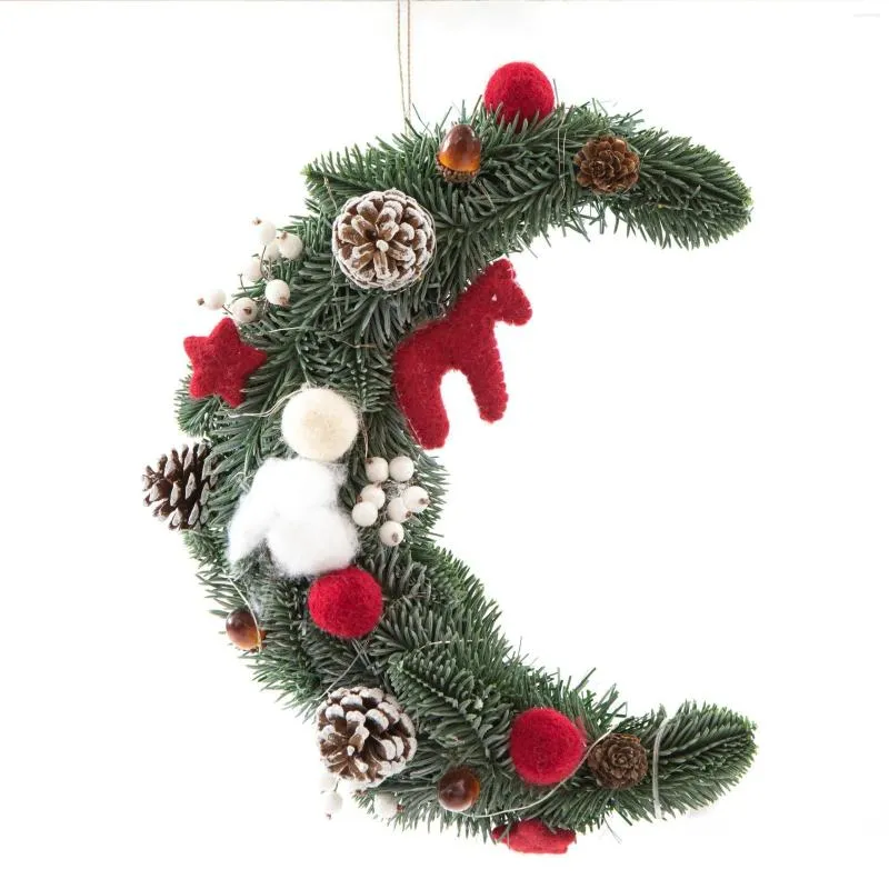 Decorative Flowers 48 Wreath Christmas Outdoor Realistic Moon With Light Over The Door Decorations Ribbon For Making