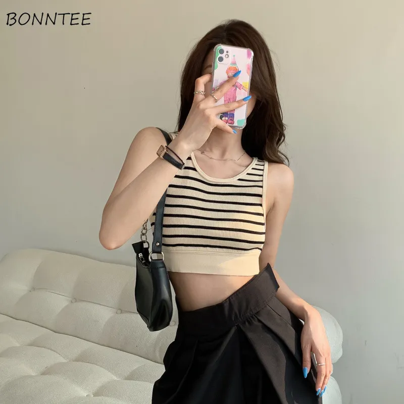 Women Tanki Camis Kobiety Seksowne biuro Lady Korean Style Wysoka elastyczność Allmatch Crop Top Ins Student Przytulny projekt Slim 230509