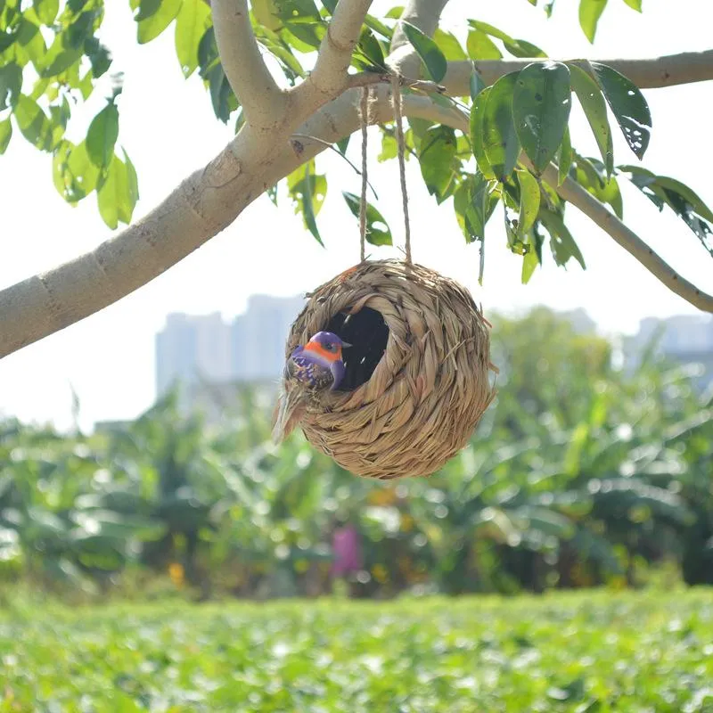 Cages There is no place like home bird house straw garden outdoor decorative bird's nest in the winter to keep warm the bird's nest