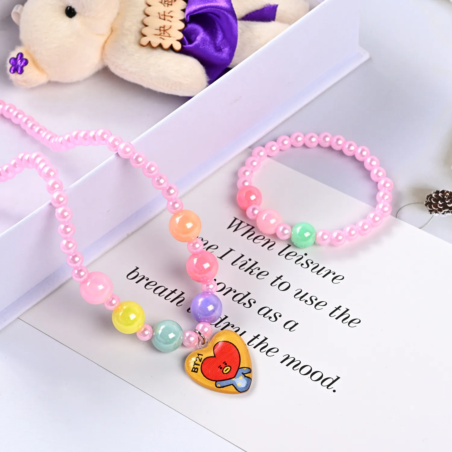 8 Styles Enfants Enfant Fille Mignon Perlé Fleur Collier Bracelet Ensemble  De Noël Fête Danniversaire Bijoux Coffrets Cadeaux M2036 Du 0,81 €