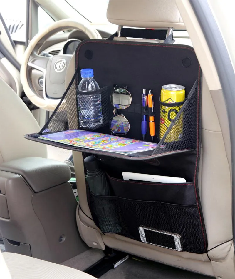 Car Organizer Product Seat Back Storage Bag Multifunctional Anti-kick Cushion Hanging Foldable Dining Table Tray Travel Access