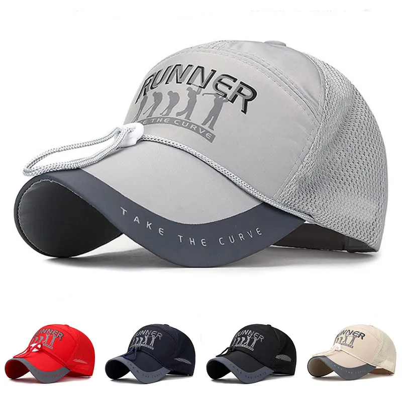 Top kapakları! Kadınlar Erkekler Beyzbol Yaz Summer Longbrimmed Nefes Alabilir Gölgelendirme Rüzgar Geçirmez Yansıtıcı Çizgili Şapka Gorras 230508