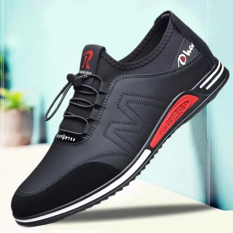 Chaussures habillées Concise Chaussures à la mode pour hommes Mode Semelles souples Homme Chaussures décontractées Respirant Plat à lacets Fond souple Hommes Baskets légères 230509