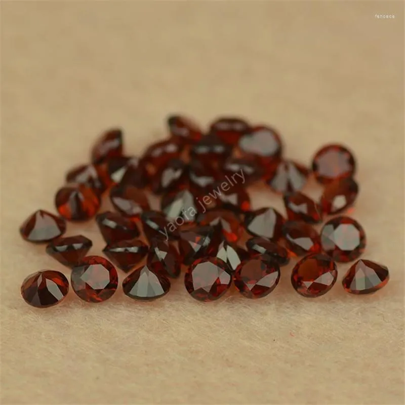 Beads Sale 0.8mm-5mm Dark Red Natural Garnet Loose Gemstones Round Shape Brilliant Cut Stone Gems For Jewelry Making DIY