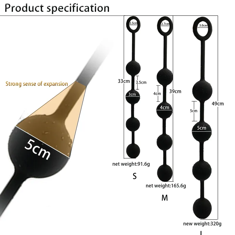 Anal Toys Super Long Silicone Big Beads Balls Butt Plug Adults Sex Toy Anus Masturbator Dilatodor Expander Pro_voghion.com