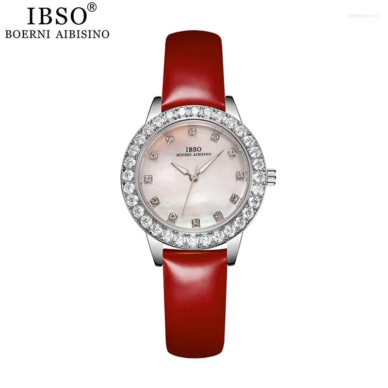 Wristwatches IBSO Brand Women s Quartz Watches Set Fashion Luxury Round Dial Rose Gold Watch For Ladies Stainless Steel Clock Montre