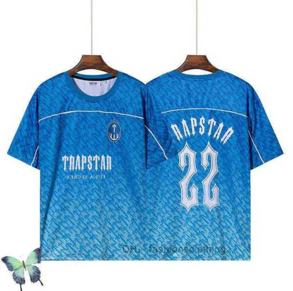 trapstar 4TCT Trapstar Mesh Football Jersey Blau No.22 Herren Sportswear T-Shirt Sonnenschutz Design 66ess