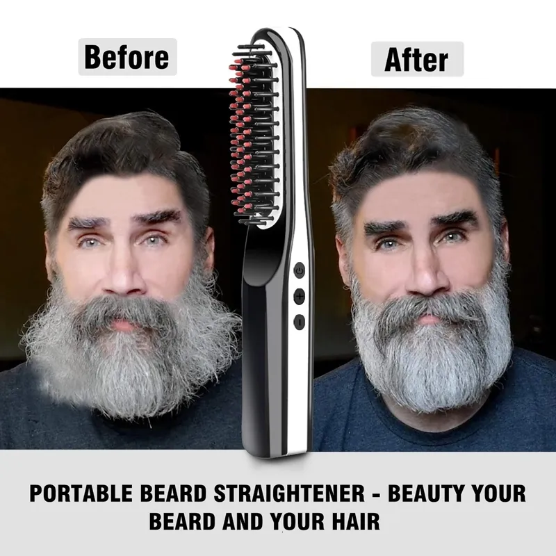 Tsuyagla Volumizing Hair Iron Beard Straightener Brush USB Charging Hair Comb Wireless Portable Ionic For Men Women 230509 From Bei07 24.15 DHgate.Com