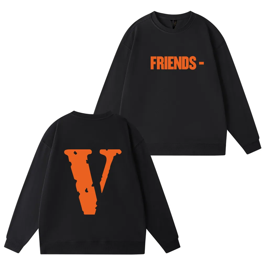 Vlone Mens 999 Designer Black And Yellow Hoodie Luxury Graphic