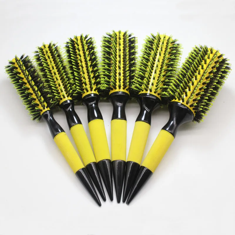 Brosses à cheveux en bois avec mélange de poils de sanglier outils de coiffure en nylon professionnels ronds 6 pièces ensemble 230509