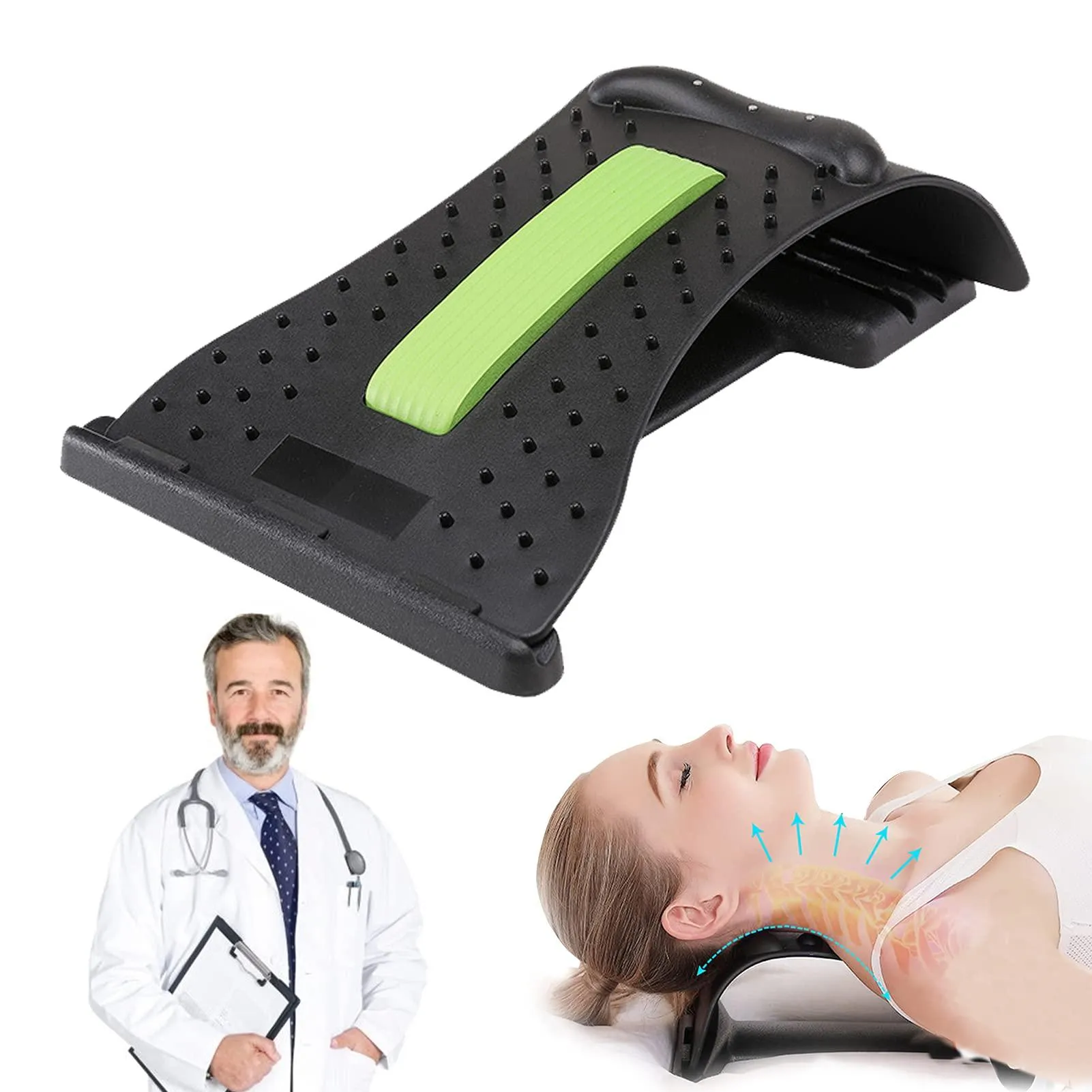 Massager Verstelbare magnetische nekmassage Spierontspanning Brancard Tailletherapie Corrector Rugstretch Wervelkolom Lendensteun Verlichting Pijn