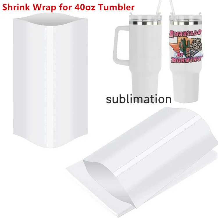 Yeruvce 100 Pièces Film Rétractable Sublimation 5x10 Pouces - Sacs Blancs Pour Gobelets Et Objets Personnalisés - Transfert Chaleur