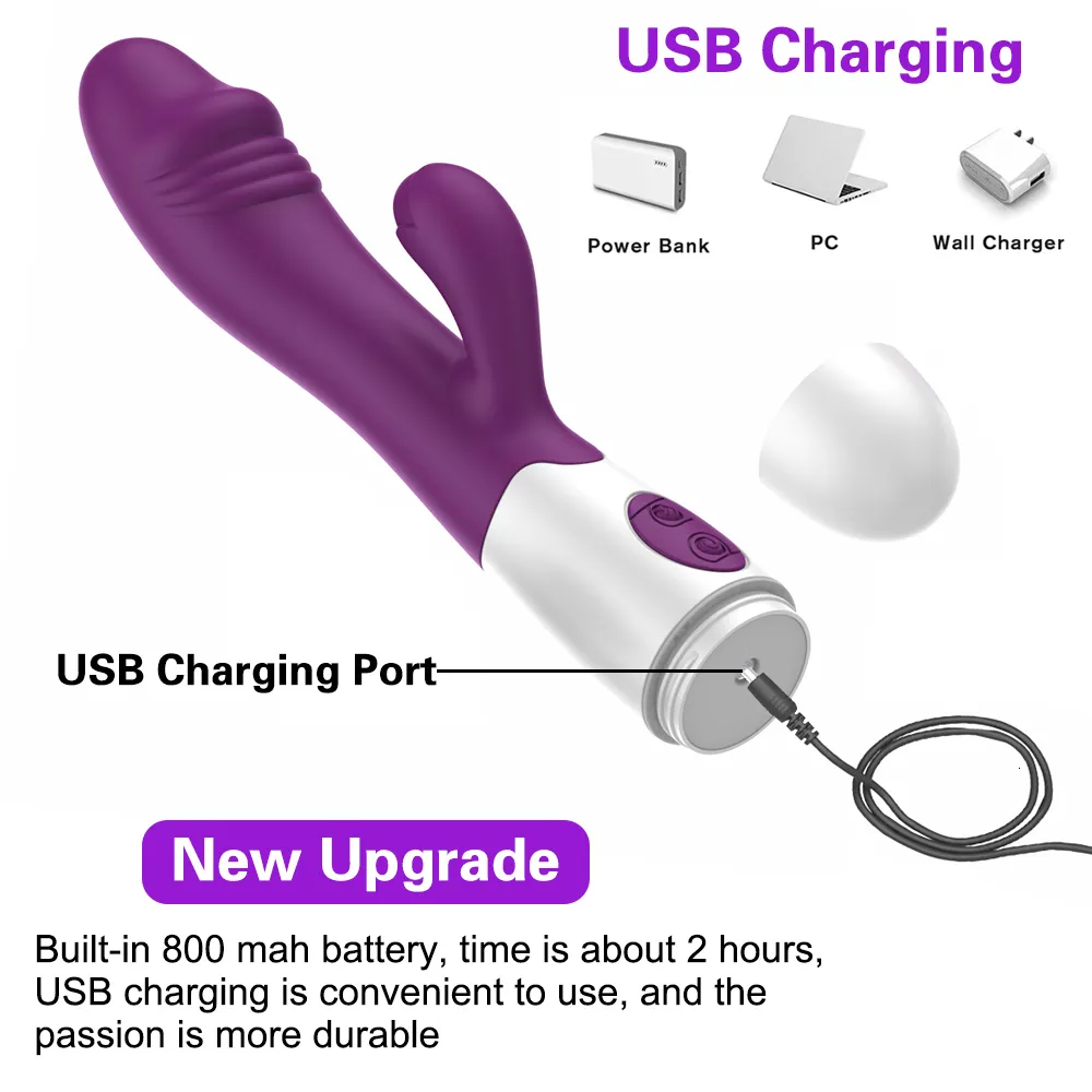 Trilnaald 30 Snelheid G-spot voor Vrouwen Dildo Masturbatie Konijn l Clitoris Massager Vrouwelijke Stimulatie Volwassene_voghion.com