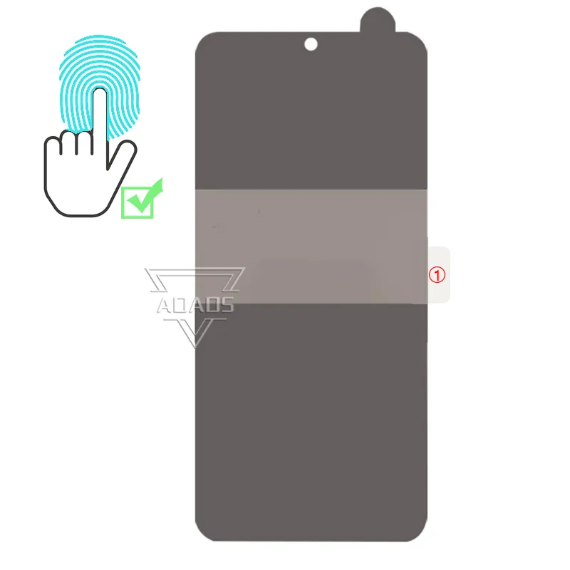 Privacy Hydrogel Screen Protetor de impressão digital desbloquear TPU Soft Film para Samsung S23 S22 S21 Nota 20 Ultra S9 Plus S8