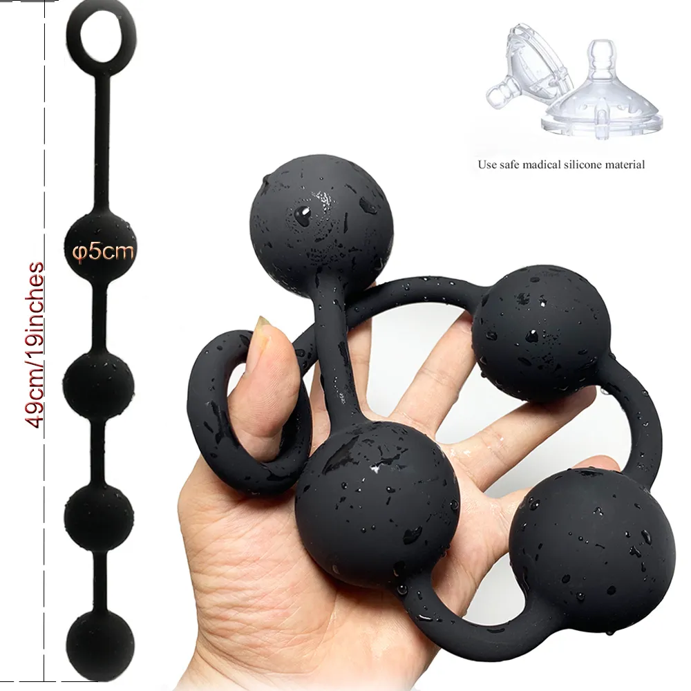 Anal Toys Super Long Silicone Big Beads Balls Butt Plug Adults Sex Toy Anus Masturbator Dilatodor Expander Pro_voghion.com